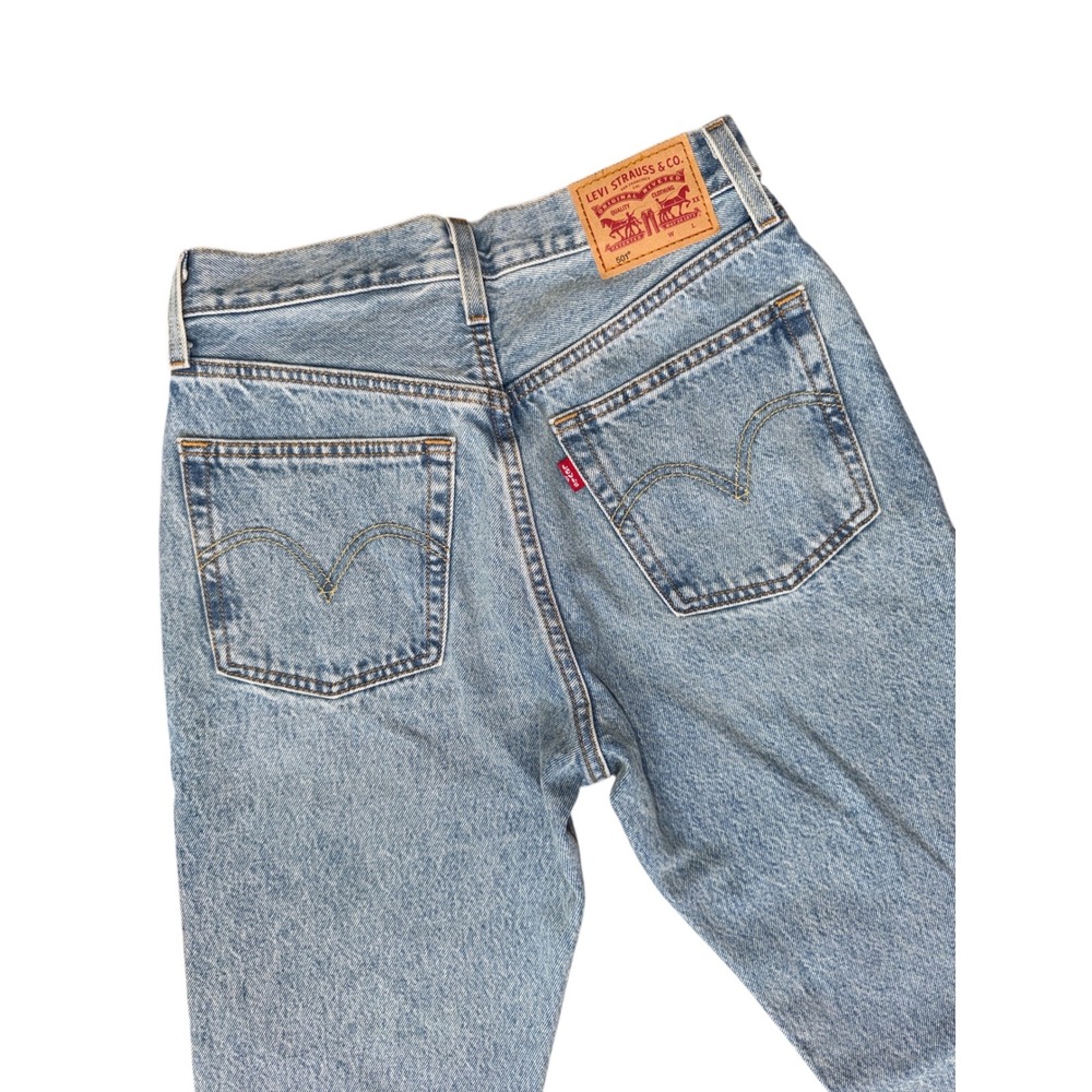 Levis 501 Original Fit Light Wash Thrashed Straight Leg Jeans W25 L30 12501-0569